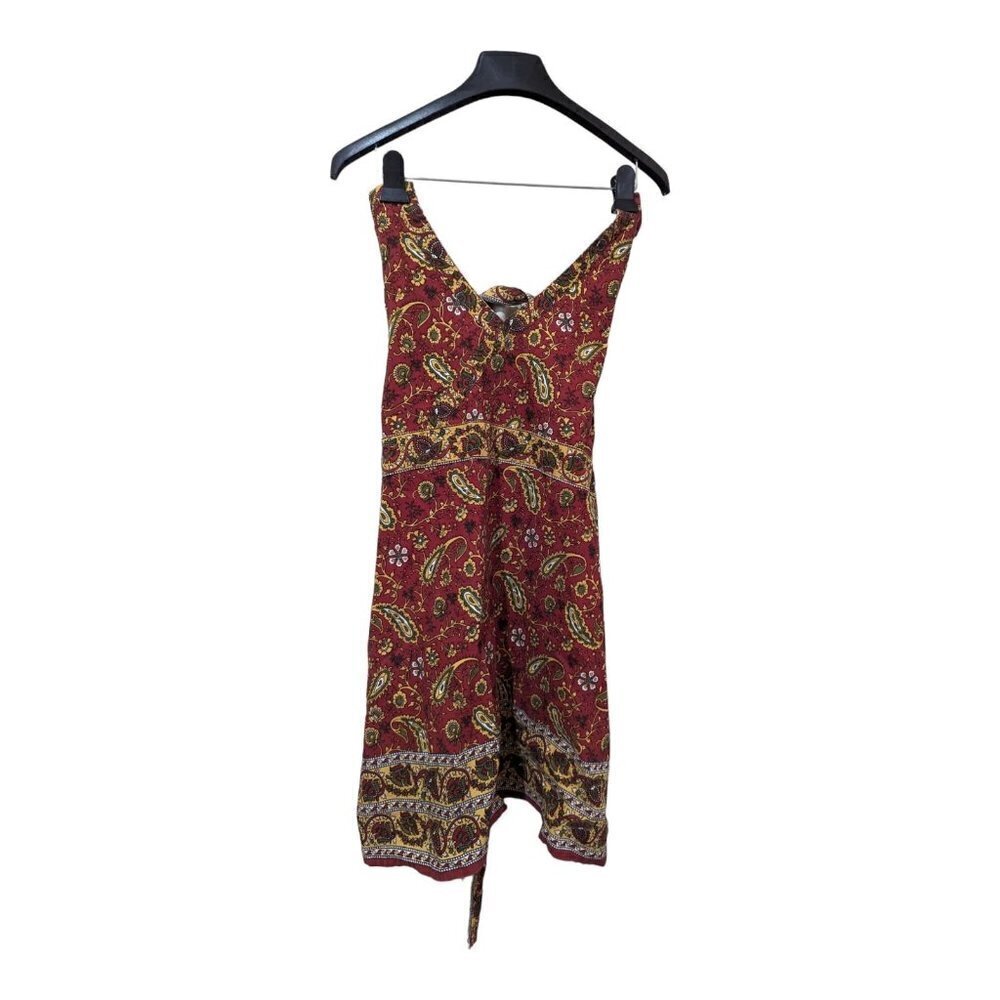 Bib apron‎ floral tie back waist one size red yellow green floral